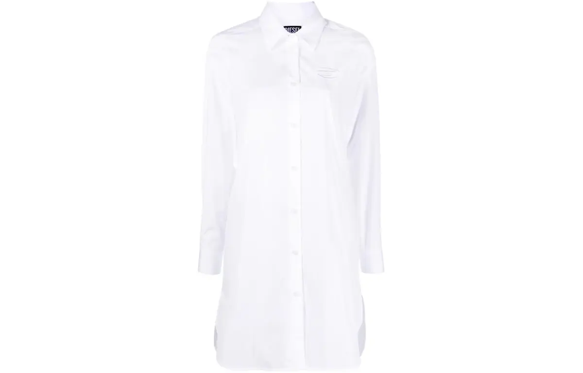 DIESEL Long-Sleeved Dresses Women's White Lapel