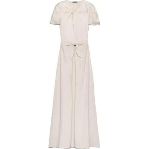 PRADA Short Sleeved Dress Women's Desert Beige
