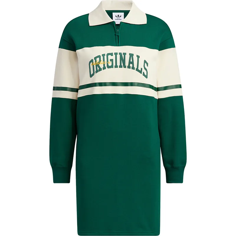Adidas Long-Sleeved Dresses Women's Green Moderate Short