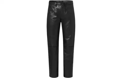 LOUIS VUITTON Leather Pants Women's Black