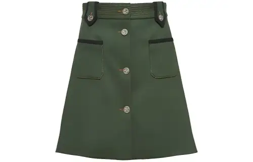 MIU MIU Casual Short Skirts Women's Green Moderate Short A Line Skirt
