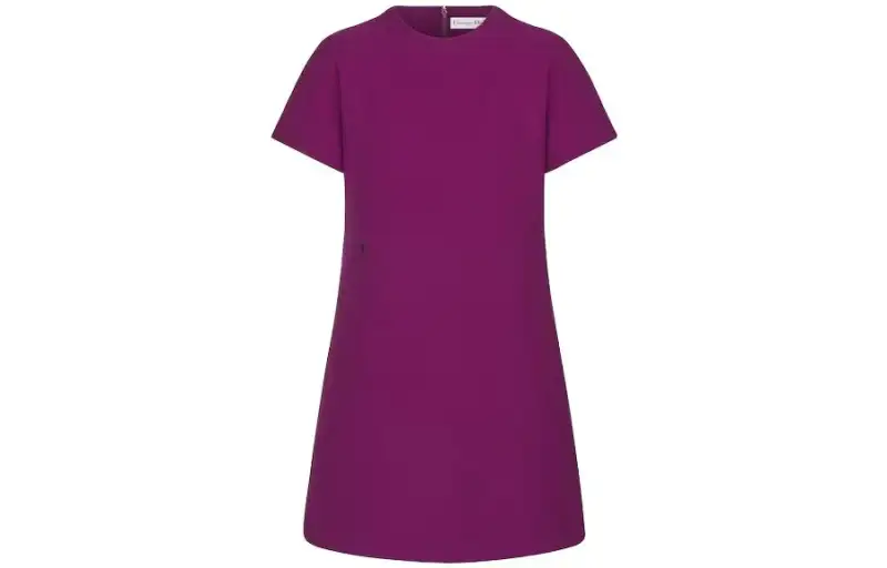 DIOR Short Sleeved Dress Women's Purple