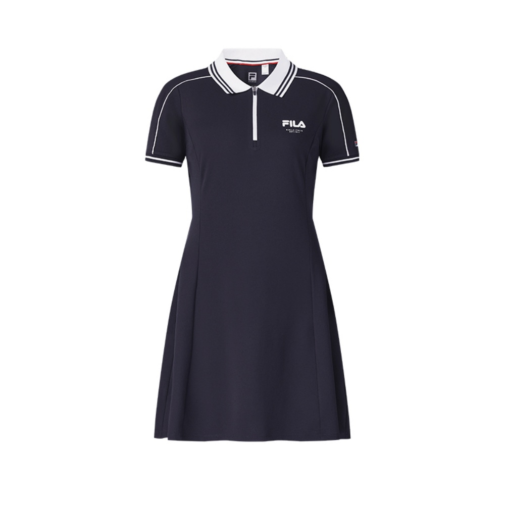FILA Fila TENNIS Susan Dress Fashionable Casual Comfortable Short Sleeve Dress Women's RD Sapphire Blue