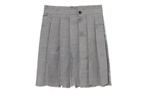 Vetements Casual Short Skirts Women's Gray Short Pleated Skirt