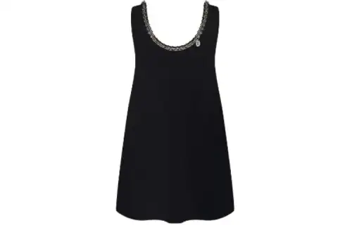 LOUIS VUITTON Chain Belt Silk Mini Dress
