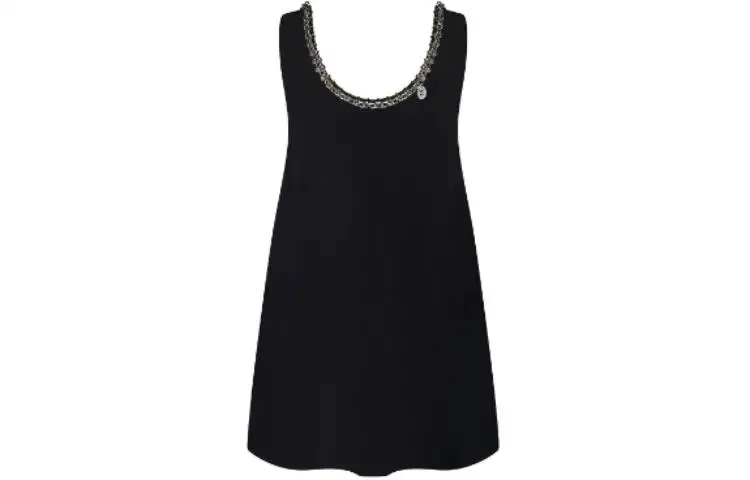 LOUIS VUITTON Chain Belt Silk Mini Dress