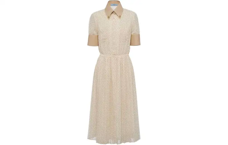 PRADA Polka-dot Print Midi Dress