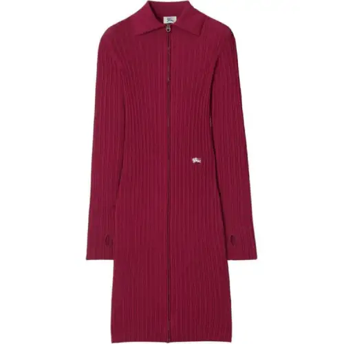 Burberry EKD Viscose Blend Dress Long Sleeved Dress Women's Red