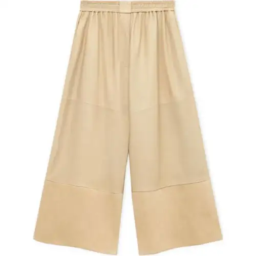 LOEWE Leather Pants Women's Vanilla