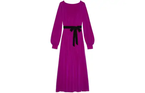 GUCCI Women's Silk Belted Dress Dark Pink