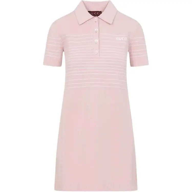 GUCCI Collared Short Sleeve Dress