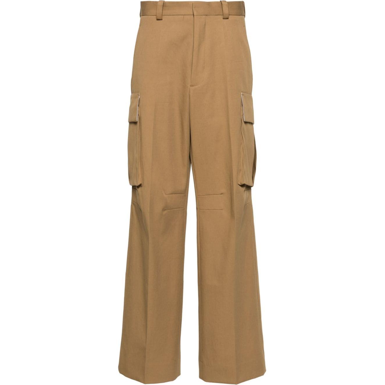 Victoria Beckham Твердый цвет длинный фасон Брюки женский Табак