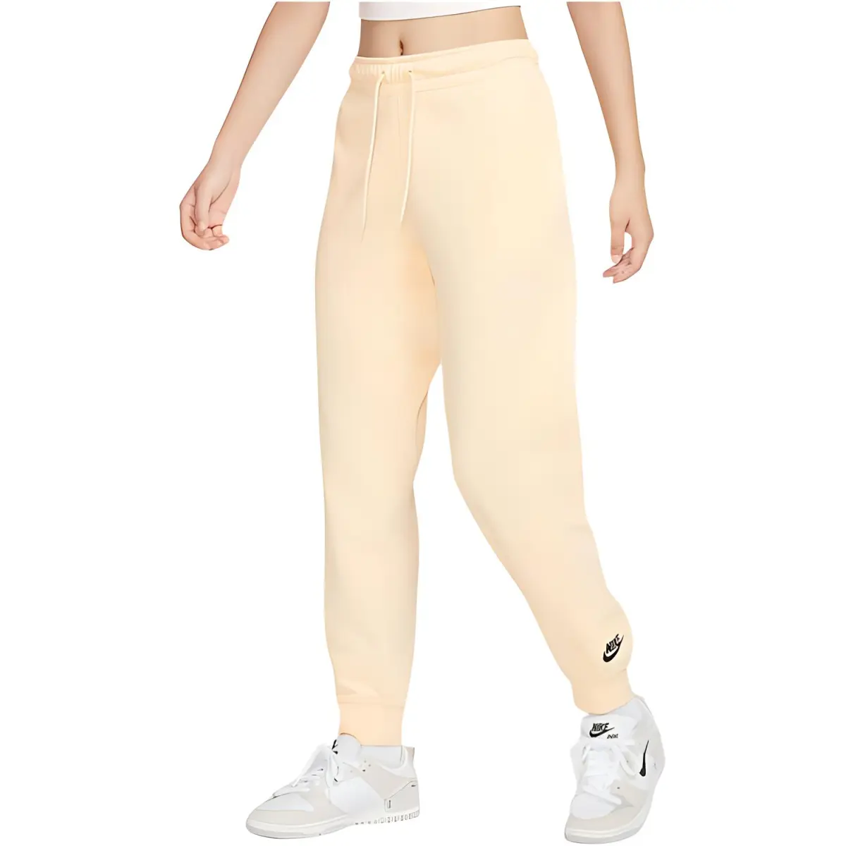 Nike Fashion Sports Collection, Solid Color Comfortable Casual Versatile Fleece Lined Knitted Sweatpants Women's Khaki