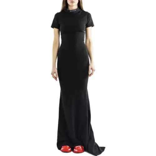 Balenciaga SS23 Long Sleeved Dress Women's Black