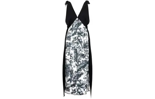 Bottega Veneta V-Neck Graphic Printed Dress