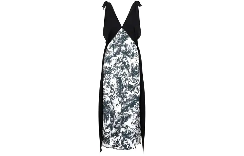 Bottega Veneta V-Neck Graphic Printed Dress