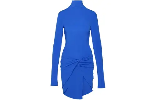 OFF WHITE Long Sleeved Dress, Slim Fit Women's Blue