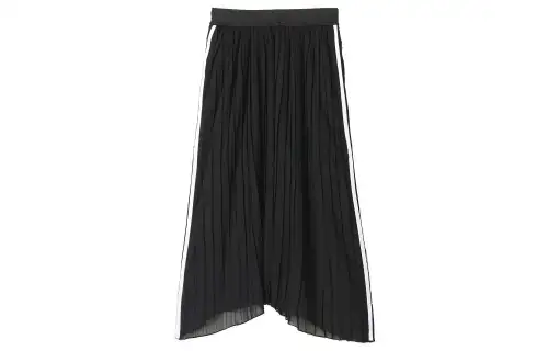 Adidas Originals Casual Long Skirts Women's Black Moderate Long Pleated Skirt
