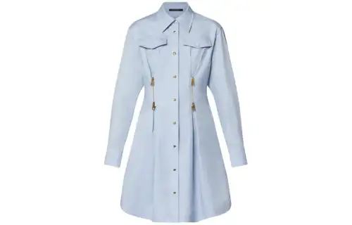 LOUIS VUITTON Zipper Waist Shirt Dress