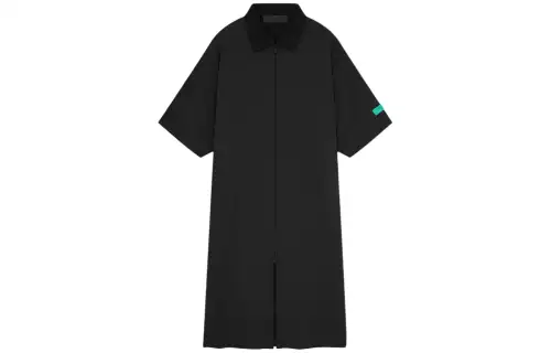Fear Of God Essentials SS24 Drop2 Women'ss Fullzip Polo Dress Short Sleeved Dress Women's Jet Black/Jet Black