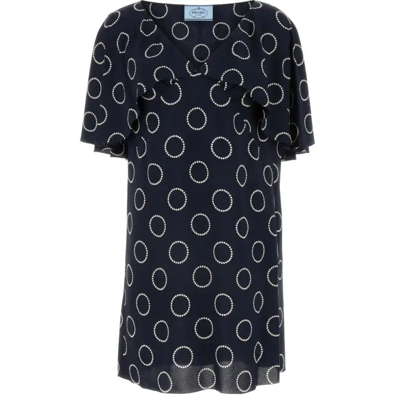 PRADA SS24 Short Sleeved Dress Women's Black