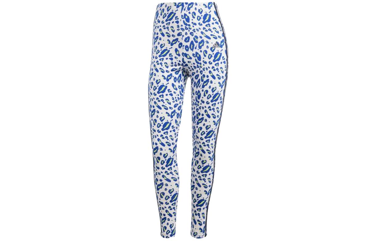 Adidas Essentials 3 Stripes Animal Print Leggings Women's Blue