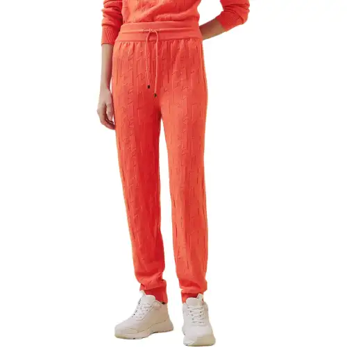 HERMES Knitted Sweatpants Women's Orange
