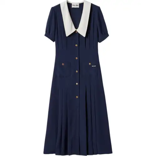 MIU MIU Short Sleeved Dress Women's Blue
