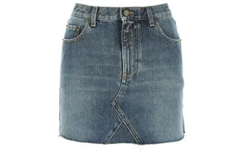 SAINT LAURENT Denim Short Skirts Women's Blue Moderate Short Other