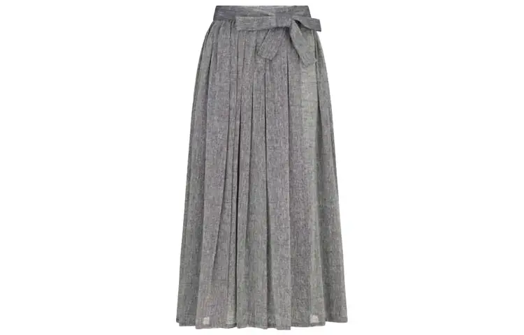 DIOR Quarterly New Products Casual Short Skirts Women's Blue Gray Moderate Long Pleated Skirt