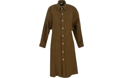 Bottega Veneta SS23 Long Sleeved Dress Women's Olive Green