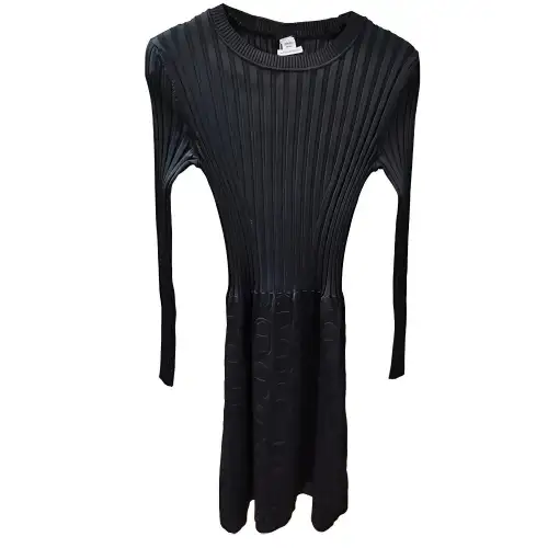 HERMES Long Sleeved Dress Women's Black