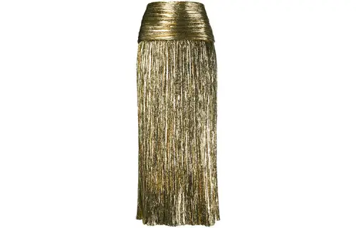 SAINT LAURENT Casual Long Skirts Women's Gold Moderate Long Bodycon Skirt