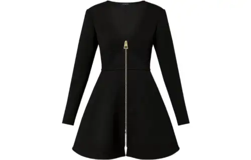 LOUIS VUITTON Long Sleeved Dress Women's Black
