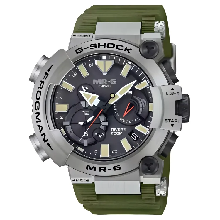 CASIO FROGMAN Diving Collection 200m Waterproof Solar Quartz Movement Rubber Strap Watch