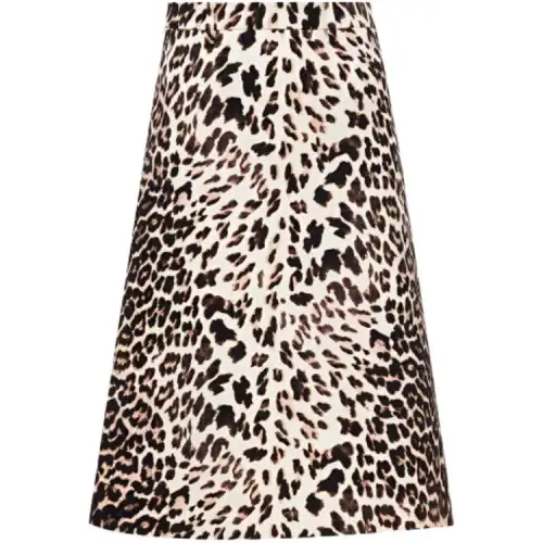 PRADA Casual Long Skirts Women's Brown Moderate Mid Length A Line Skirt