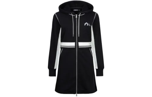 EVISU Long Sleeved Dresses Women's Black Hooded Moderate Short