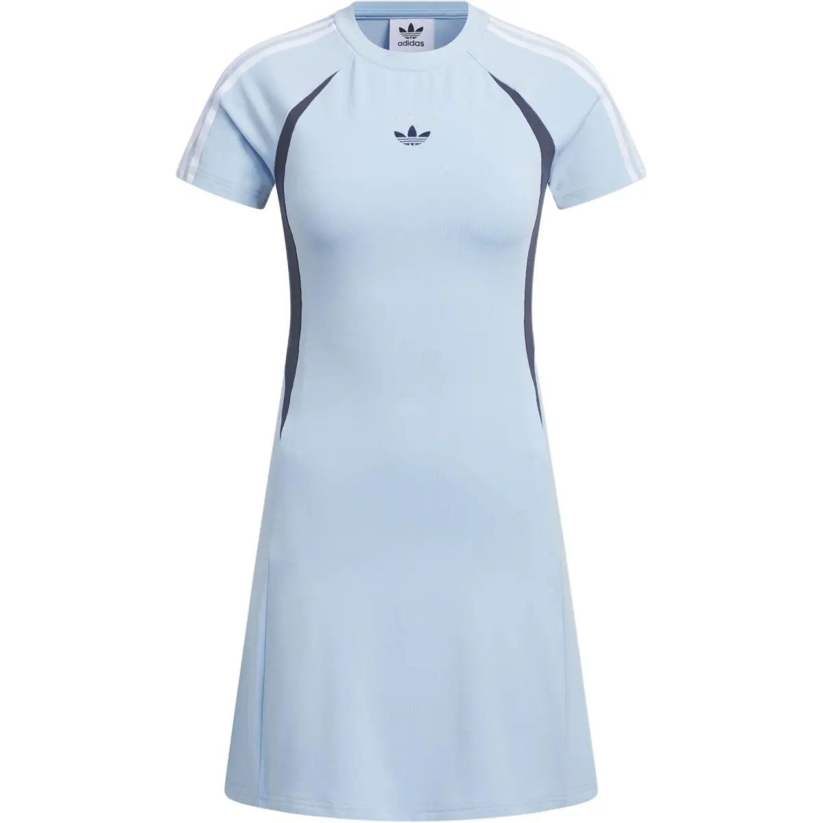 Adidas Originals JERSEY SHORT SLEEVE DRESS Short Sleeved Dress Women's Bright Light Blue/Midnight Gray