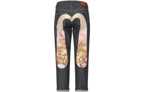 EVISU Jeans Women's Denim Blue Moderate Slim Fit Pants