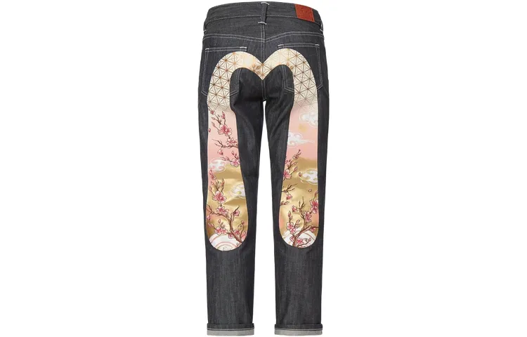 EVISU Jeans Women's Denim Blue Moderate Slim Fit Pants