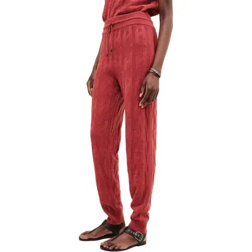HERMES FW24 Knitted Sweatpants Women's Red