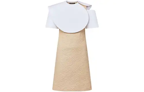 LOUIS VUITTON Short Sleeved Dress Women's Light Coffee