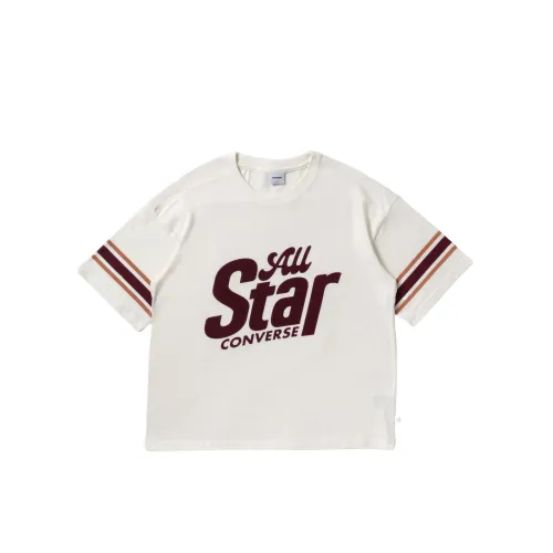 Converse T Shirts Unisex White Crew Neck Moderate Straight Fit