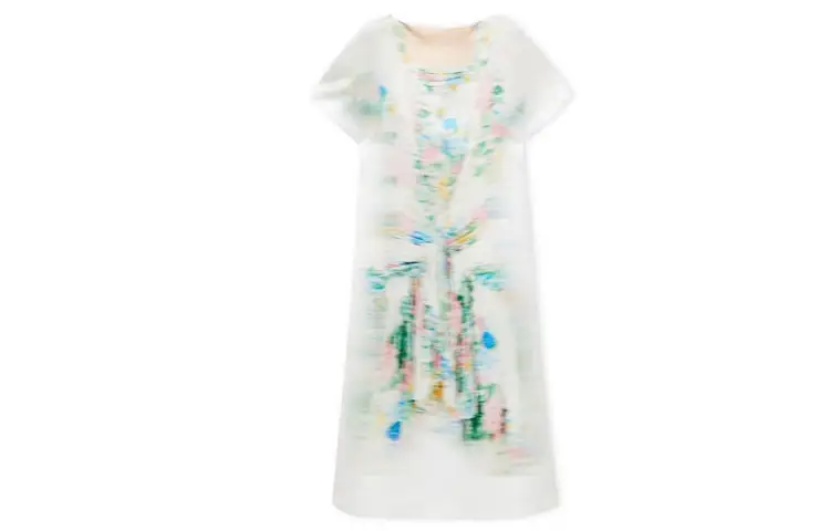 LOEWE Short Sleeved Dresses Women's White Moderate Mid Length