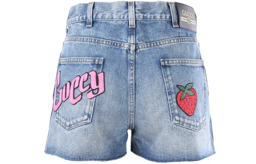 GUCCI Denim Shorts Women's Blue