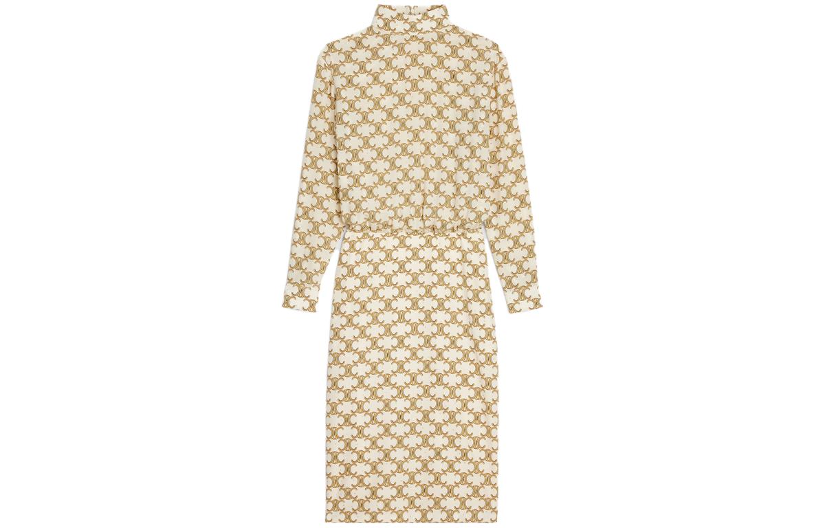 CELINE SS23 Long Sleeved Dress Women's Yellow