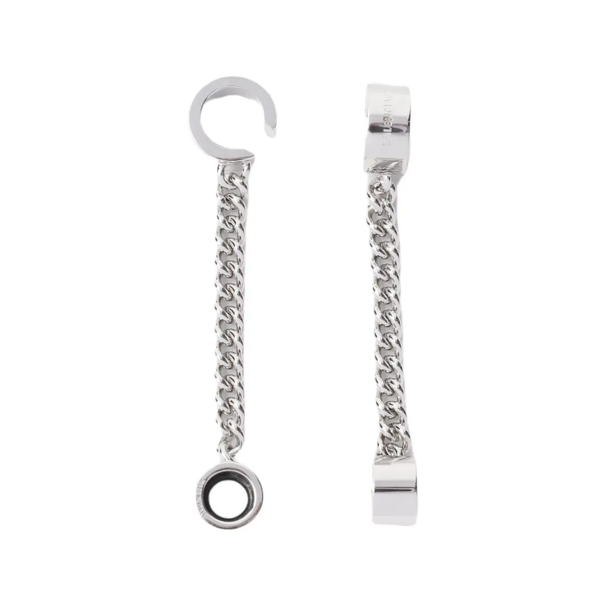 Balenciaga Original Design Brass Clip On Earrings Unisex Silver