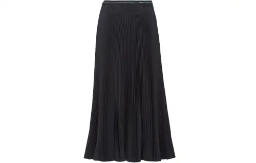 PRADA Casual Long Skirts Women's Black Moderate Mid Length Pleated Skirt