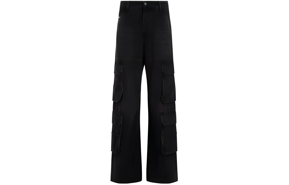 DIESEL Logo Patch Wide-Leg Cargo Pants