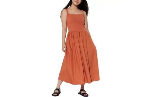 UNIQLO Slip Dress Women's Orange Red
